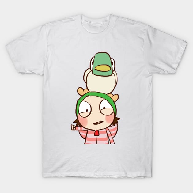 happy sarah and duck / children's cartoon T-Shirt by mudwizard